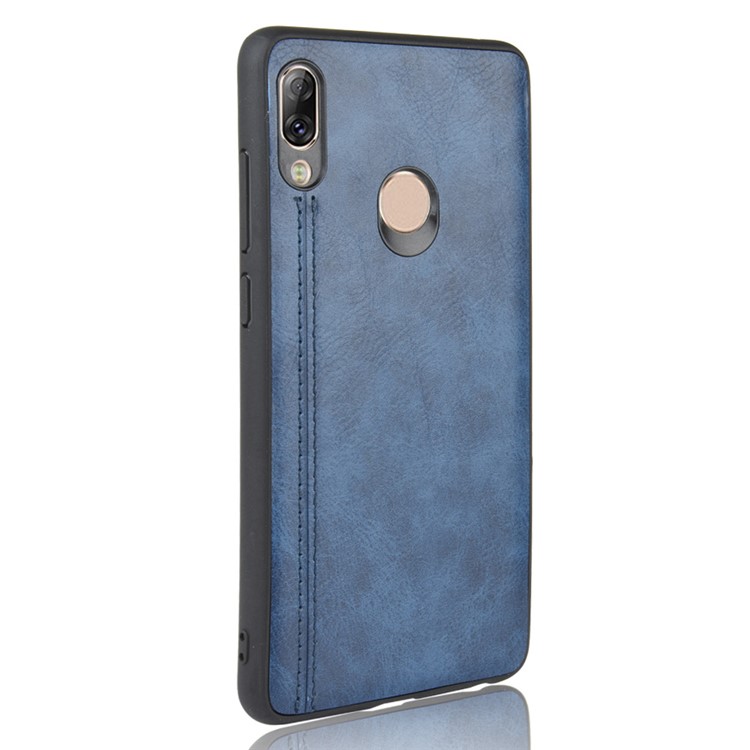 Leather Coated PC + TPU Combo Shell Phone Case for Lenovo K5 Pro - Blue-4