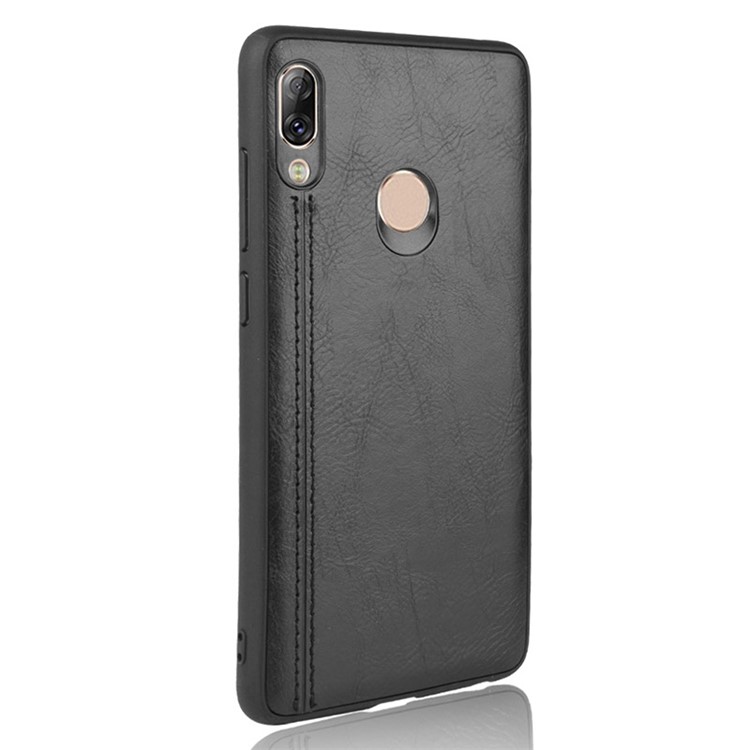 PU Leather Coated PC + TPU Combo Back Case for Lenovo S5 Pro - Black-4
