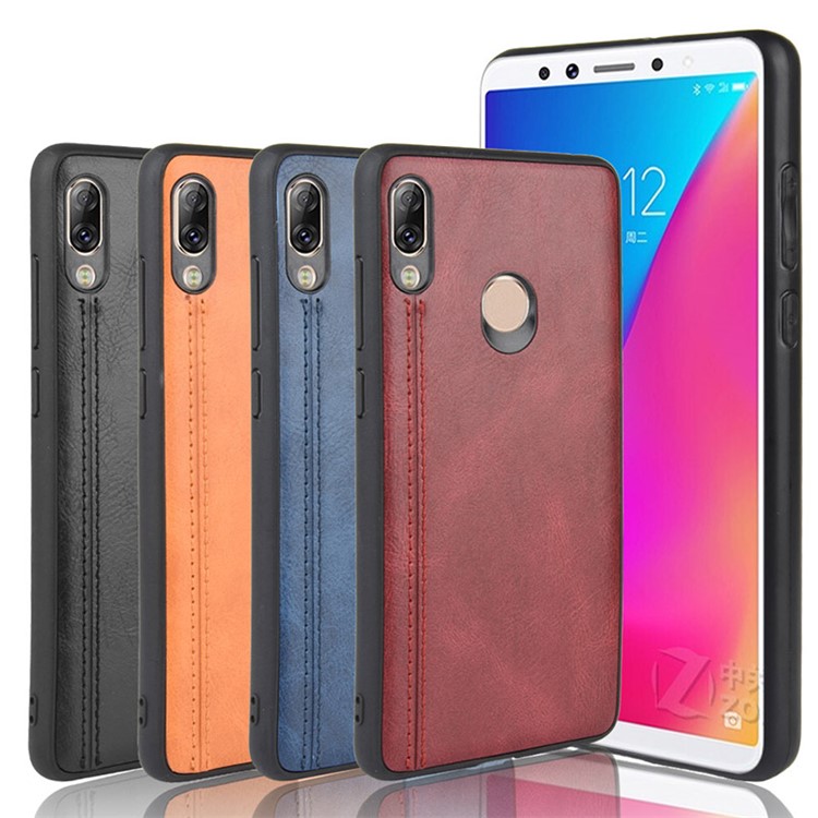 PU Leather Coated PC + TPU Combo Back Case for Lenovo S5 Pro - Black-7