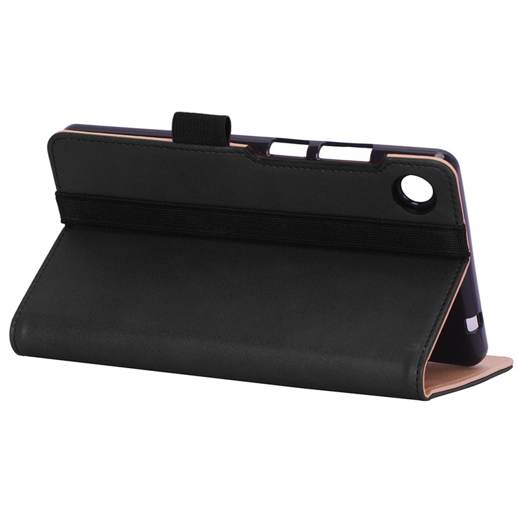 WY-2099A PU Caso Slots De Cartão De Suporte De Couro Comprimido Com Banda Elástica E Alça De Mão Para Guia Lenovo M7 TB-7305F - Preto-11