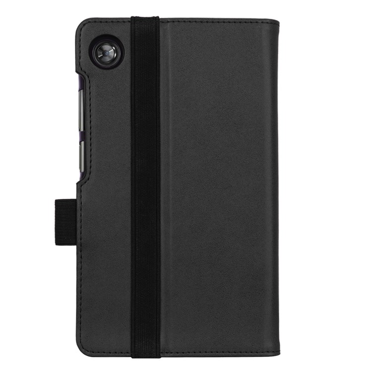 WY-2099A PU Caso Slots De Cartão De Suporte De Couro Comprimido Com Banda Elástica E Alça De Mão Para Guia Lenovo M7 TB-7305F - Preto-4