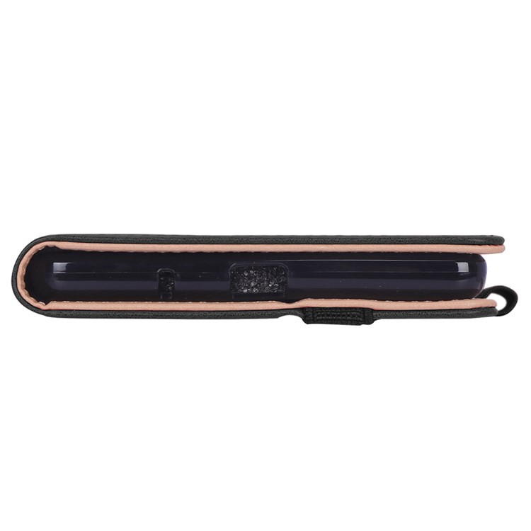 WY-2099A PU Caso Slots De Cartão De Suporte De Couro Comprimido Com Banda Elástica E Alça De Mão Para Guia Lenovo M7 TB-7305F - Preto-7