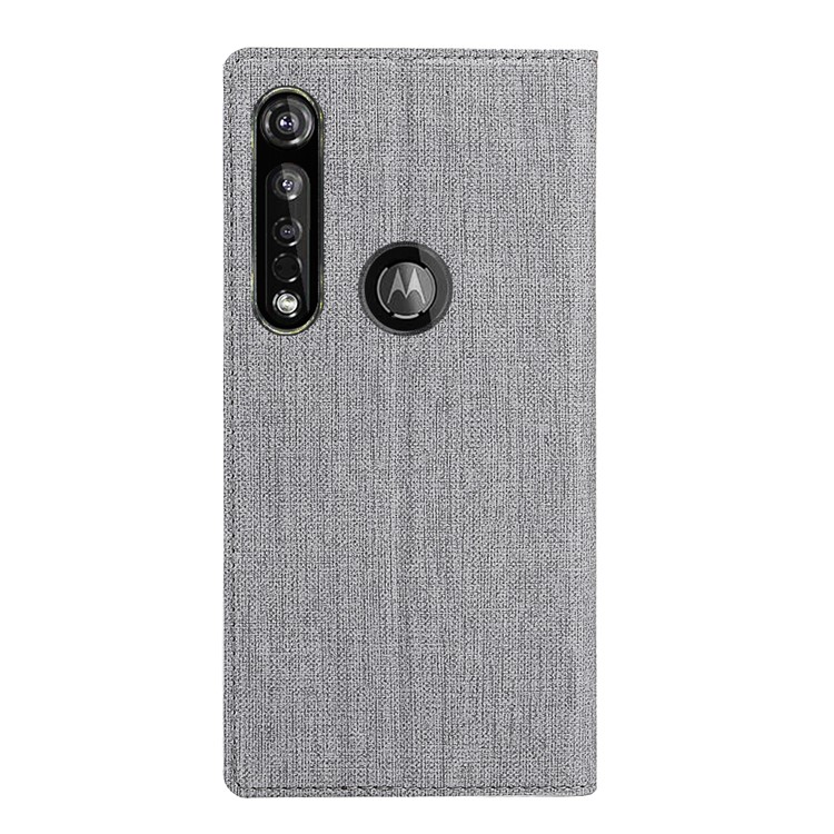 VILI DMX Cross Texture Leather Stand Case for Motorola Moto G8 Plus - Grey-4