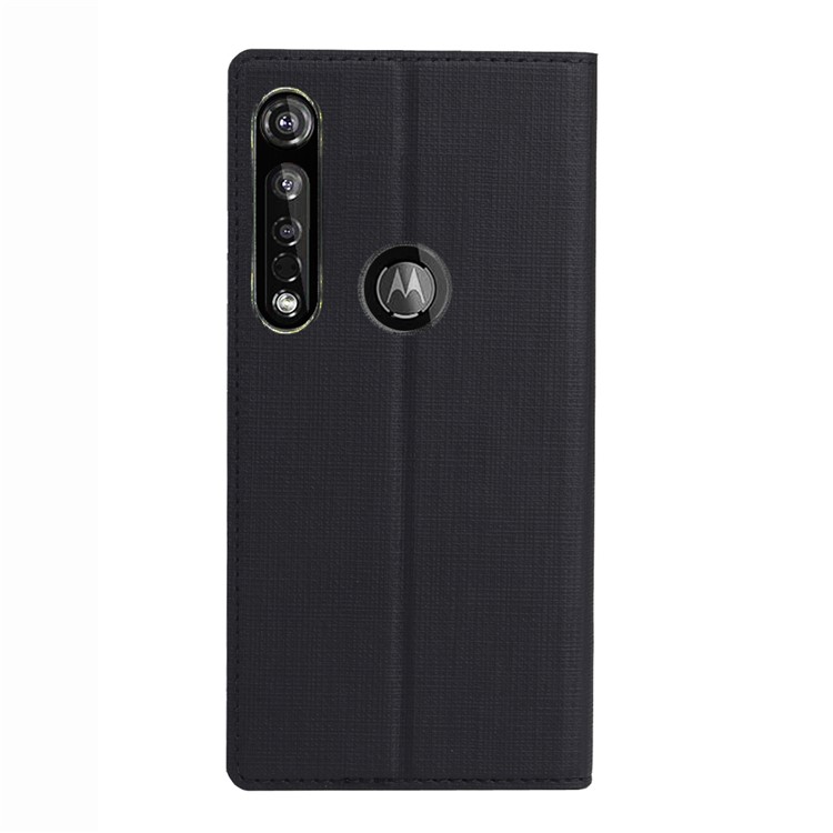 VILI DMX Cross Texture Leather Stand Case for Motorola Moto G8 Plus - Black-4