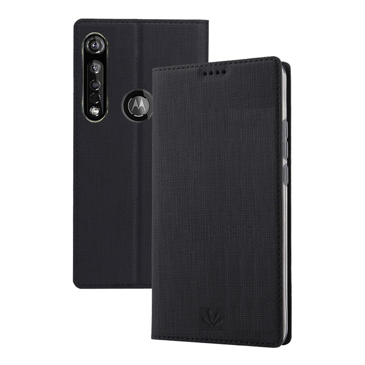 VILI DMX Cross Texture Leather Stand Case for Motorola Moto G8 Plus - Black-6