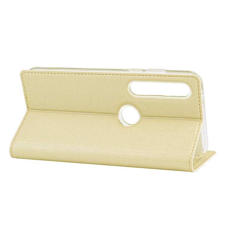 VILI DMX Cross Texture Leather Stand Case for Motorola Moto G8 Plus - Gold-7
