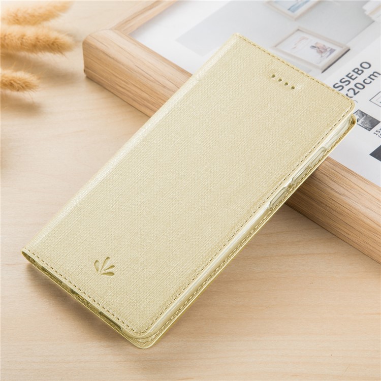 VILI DMX Cross Texture Leather Stand Case for Motorola Moto G8 Plus - Gold-8