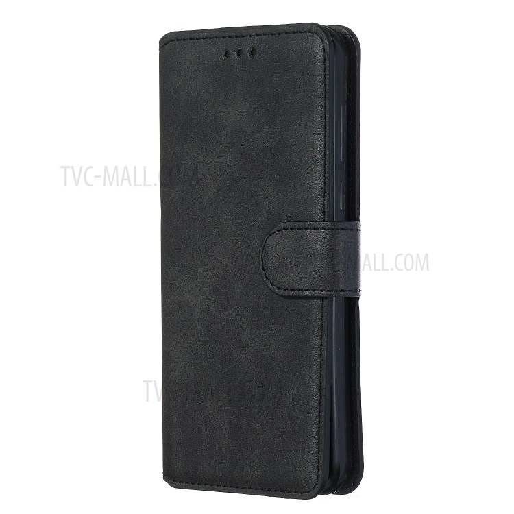 Leather Stand Phone Case Wallet Shell for Motorola Moto E6 Play - Black-5