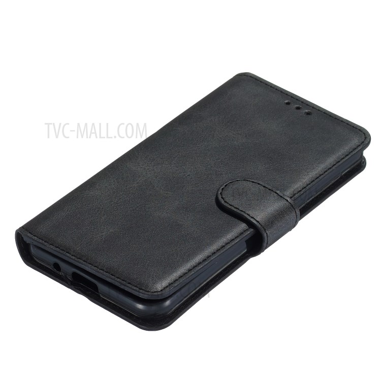 Leather Stand Phone Case Wallet Shell for Motorola Moto E6 Play - Black-7