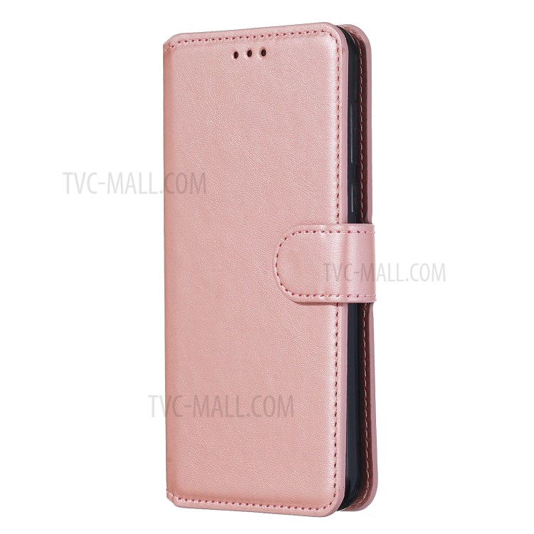 Leather Stand Phone Case Wallet Shell for Motorola Moto E6 Play - Rose Gold-5