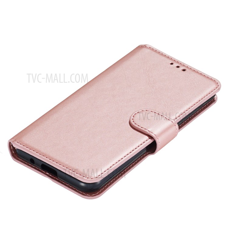 Leather Stand Phone Case Wallet Shell for Motorola Moto E6 Play - Rose Gold-7