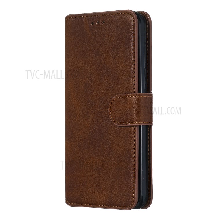 Leather Stand Phone Case Wallet Shell for Motorola Moto E6 Play - Brown-5