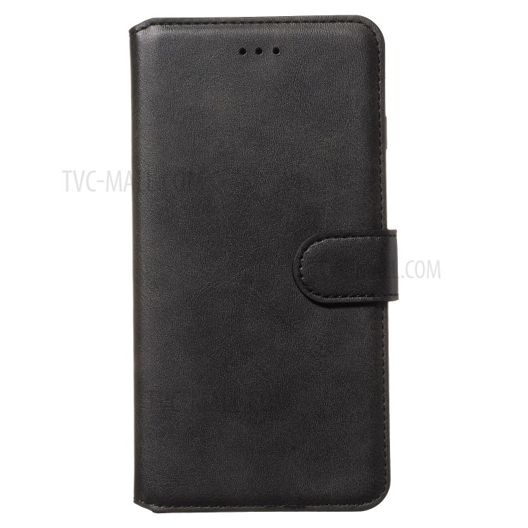 Leather Stand Case with Card Slots for Motorola Moto G8 Play / One Macro - Black-11