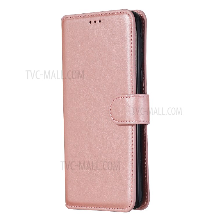Leather Stand Case with Card Slots for Motorola Moto G8 Play / One Macro - Rose Gold-4