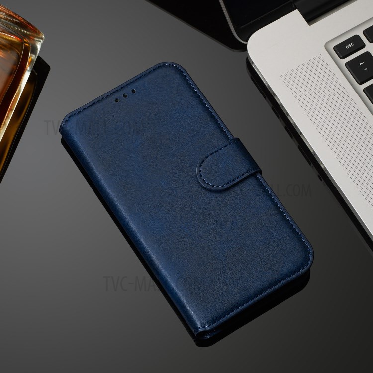 Wallet Leather Stand Case for Motorola Moto G8 Plus - Blue-12