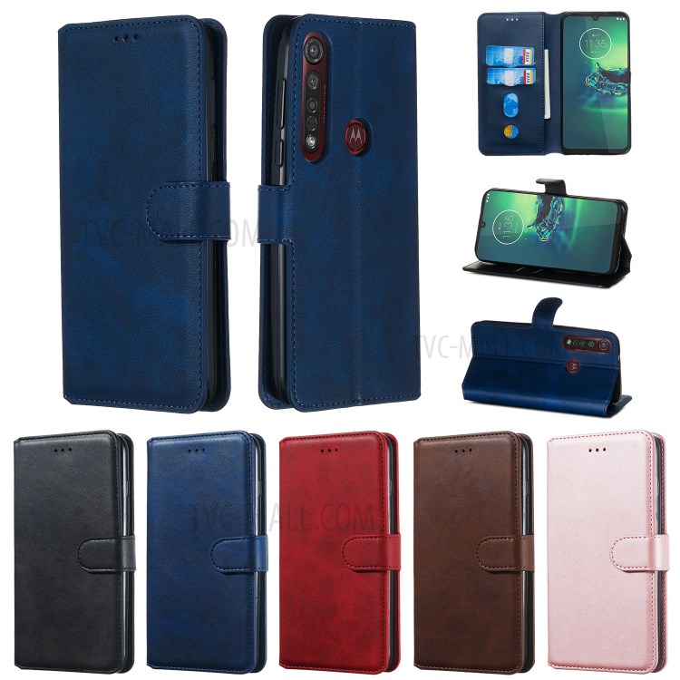 Wallet Leather Stand Case for Motorola Moto G8 Plus - Blue-17