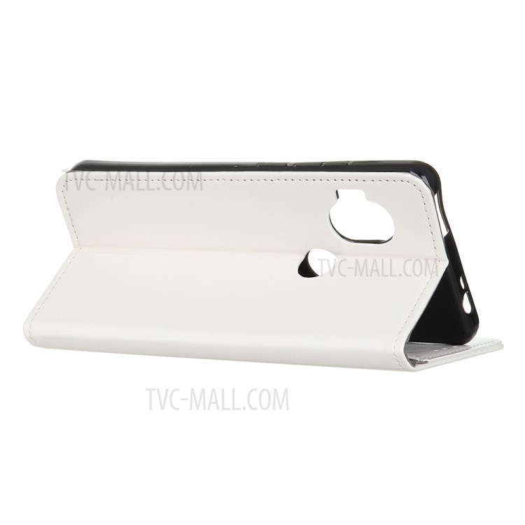 Crazy Horse Leather Wallet Stand Case for Motorola One Hyper - White-11