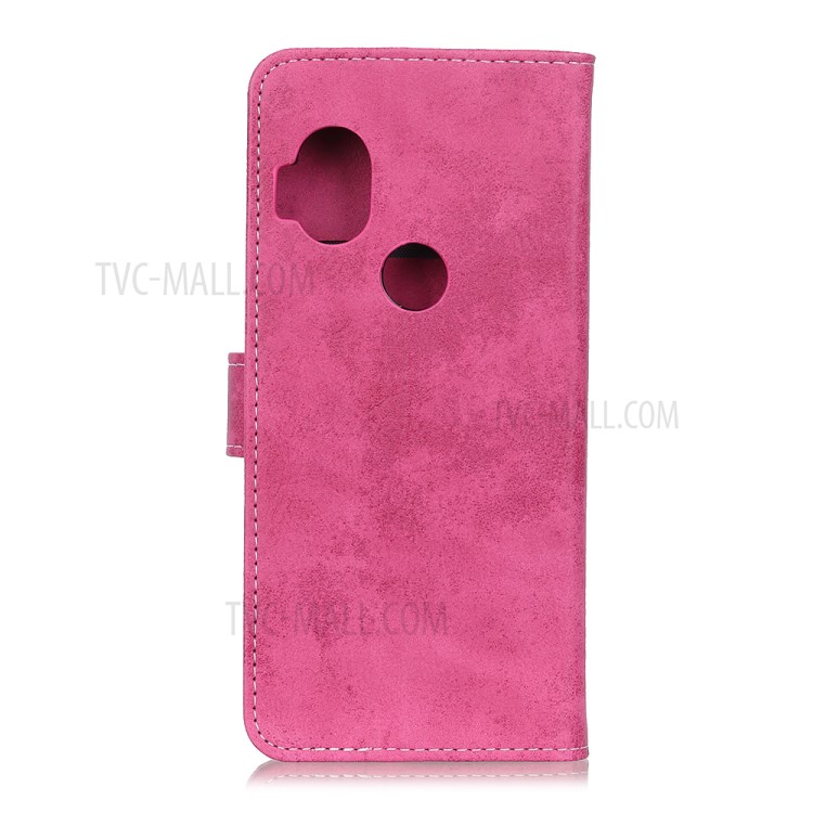 Vintage Style PU Leather Wallet Stand Mobile Case for Motorola One Hyper - Rose-10