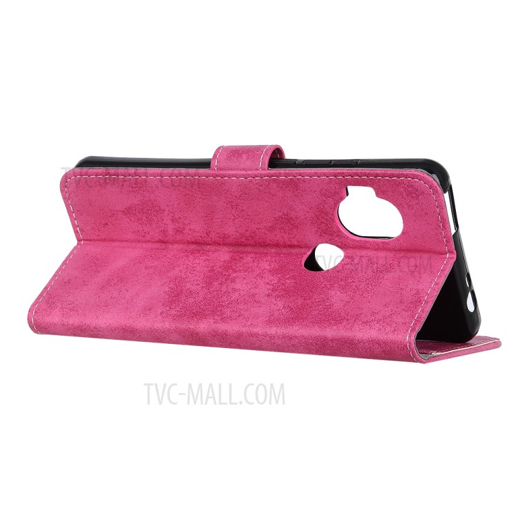 Vintage Style PU Leather Wallet Stand Mobile Case for Motorola One Hyper - Rose-11