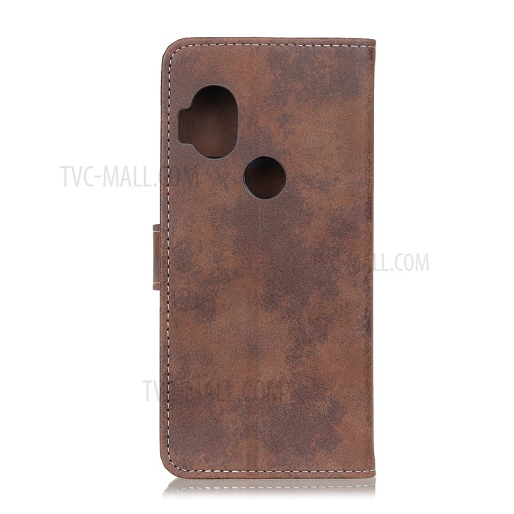 Vintage Style PU Leather Wallet Stand Mobile Case for Motorola One Hyper - Brown-10