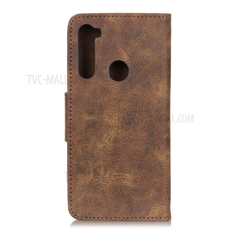 Vintage Style Leather Wallet Case for Motorola Moto G8 Power - Coffee-10