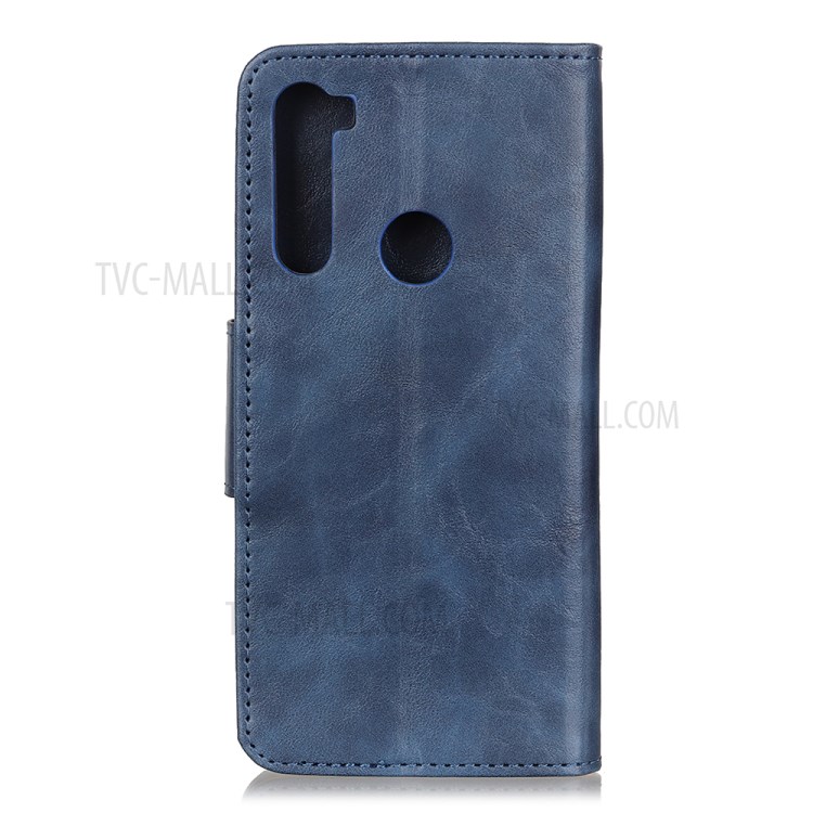 Crazy Horse Skin with Wallet Leather Stand Cover for Motorola Moto G8 Power - Blue-10