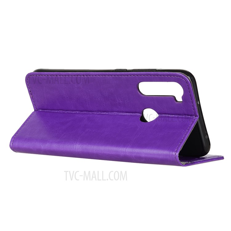 Crazy Horse Wallet Stand Leather Shell for Motorola Moto G8 Power - Purple-10