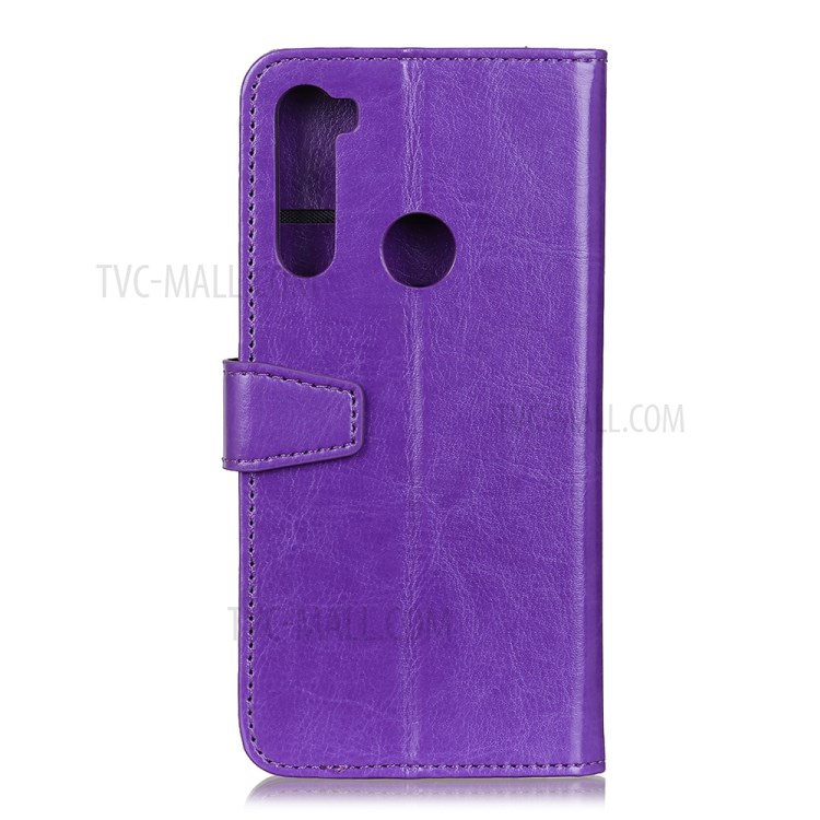 Crazy Horse Wallet Stand Leather Shell for Motorola Moto G8 Power - Purple-11