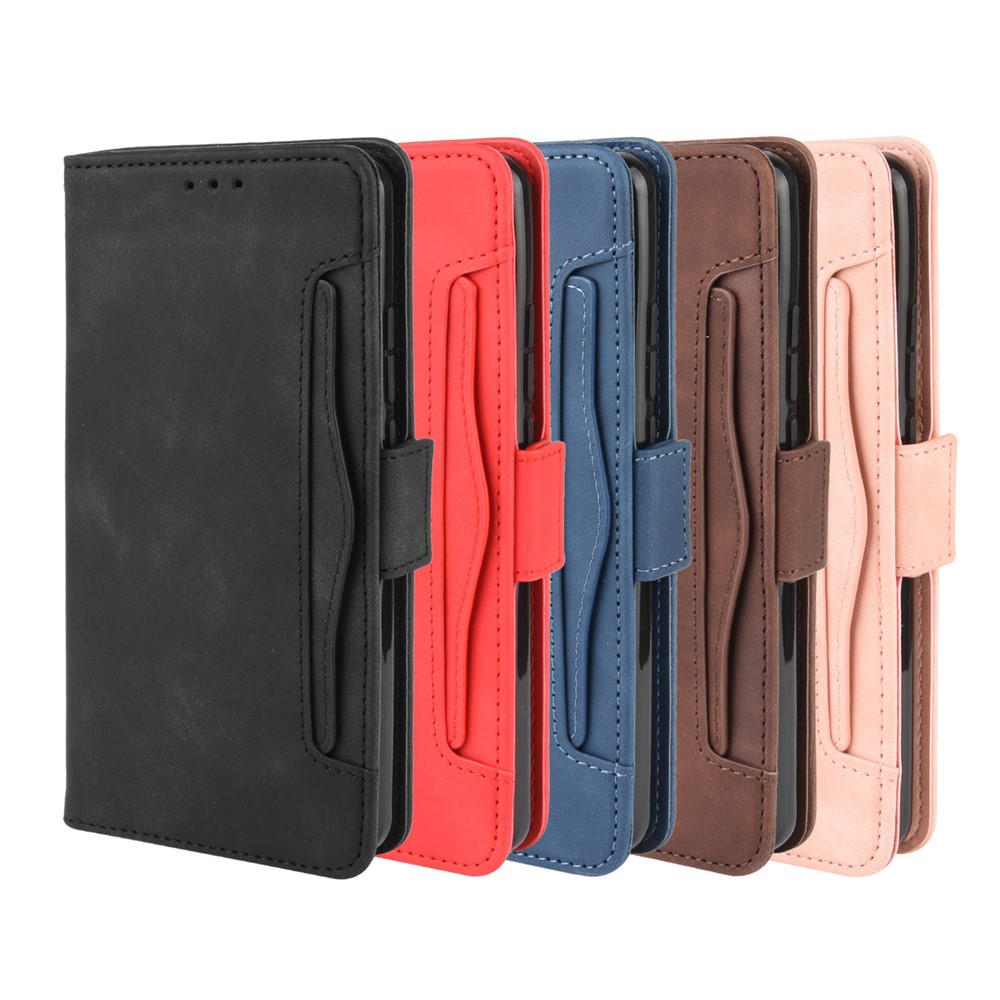 Wallet Multiple Card Slots Leather Stand Case for Motorola One Hyper - Black-10