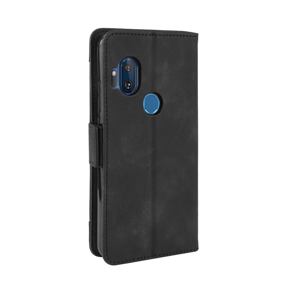 Wallet Multiple Card Slots Leather Stand Case for Motorola One Hyper - Black-8