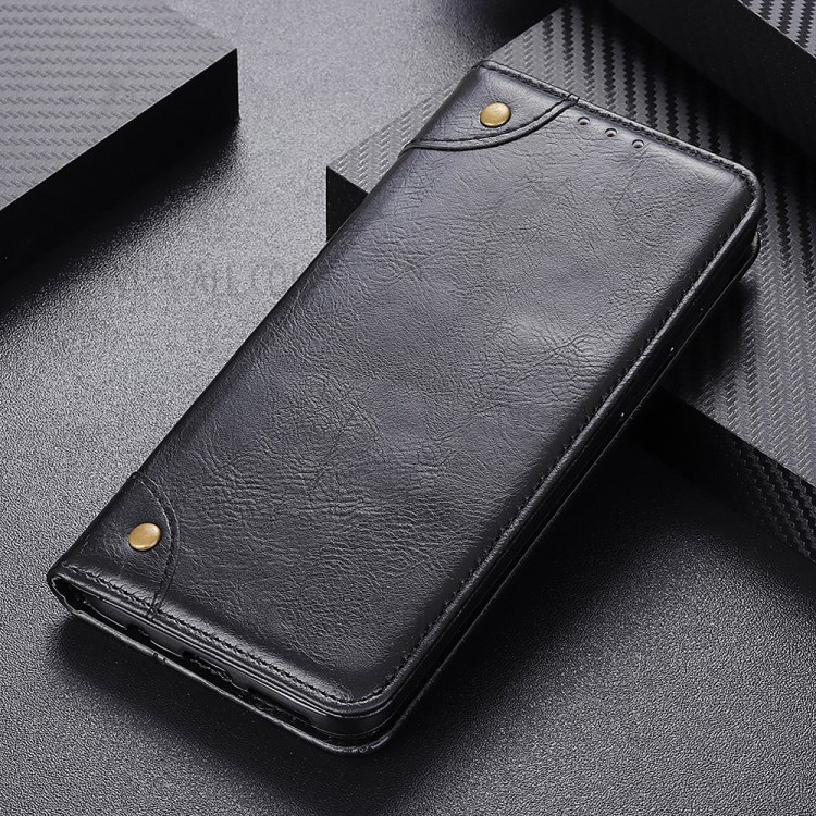 Crazy Horse Auto-absorbed Split Leather Wallet Phone Cover for Motorola Moto G8 Power - Black-6