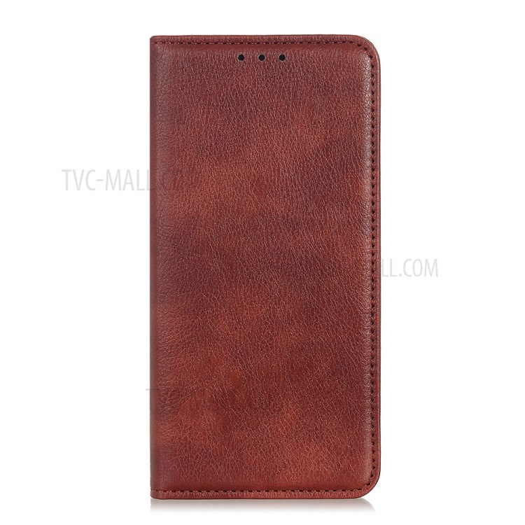 Auto-absorbed Litchi Texture Split Leather Phone Cover for Motorola Moto G8 Power - Brown-2
