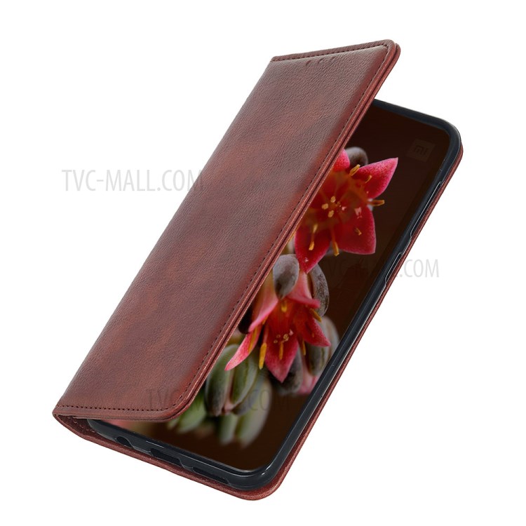 Auto-absorbed Litchi Texture Split Leather Phone Cover for Motorola Moto G8 Power - Brown-3