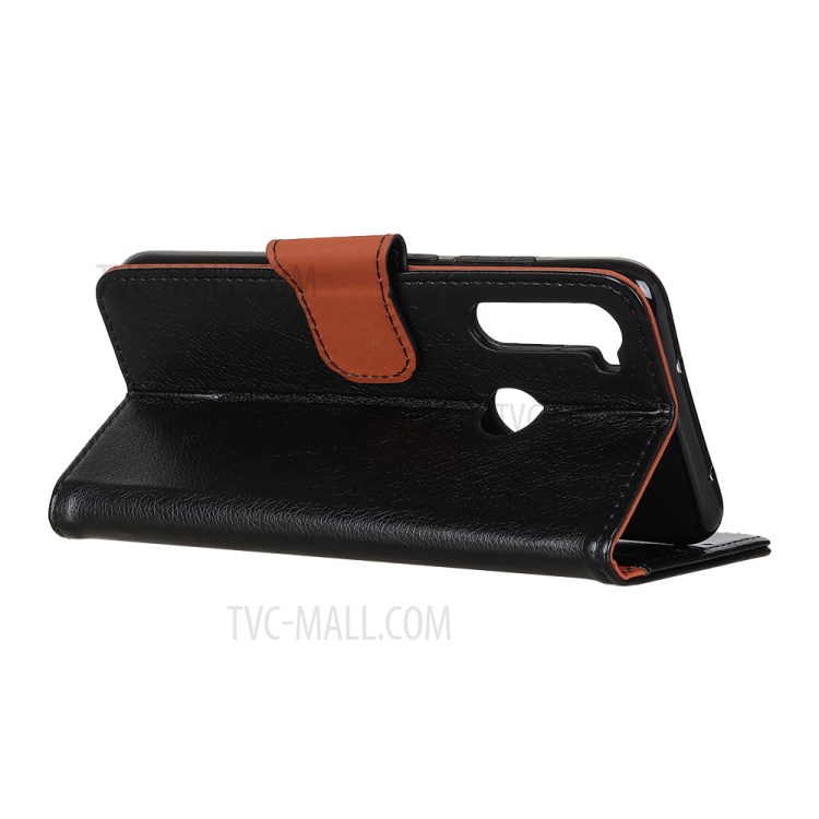 Nappa Texture Split Leather Wallet Stand Phone Case for Motorola Moto G8 Power - Black-11
