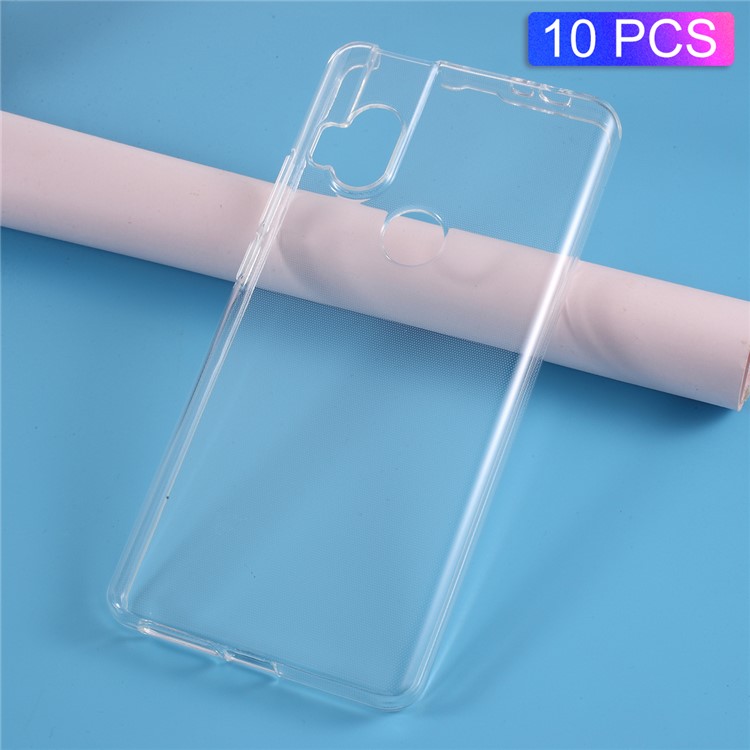 10Pcs/Pack Clear TPU Soft Phone Shell with Non-slip Inner for Motorola One Hyper-1