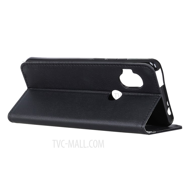 Wallet Stand PU Leather Phone Protector Cover for Motorola One Hyper - Black-4