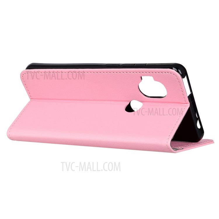 Wallet Stand PU Leather Phone Protector Cover for Motorola One Hyper - Pink-6