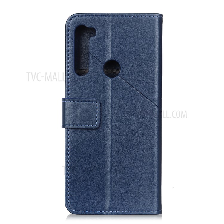 PU Leather Wallet Stand Phone Protective Casing for Motorola Moto G8 Power - Blue-7