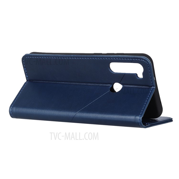 PU Leather Wallet Stand Phone Protective Casing for Motorola Moto G8 Power - Blue-8