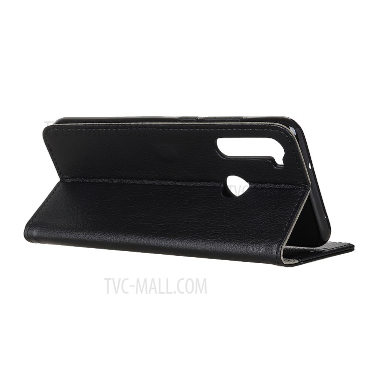 Litchi Skin Wallet Stand Leather Casing Shell for Motorola Moto G8 Power - Black-11