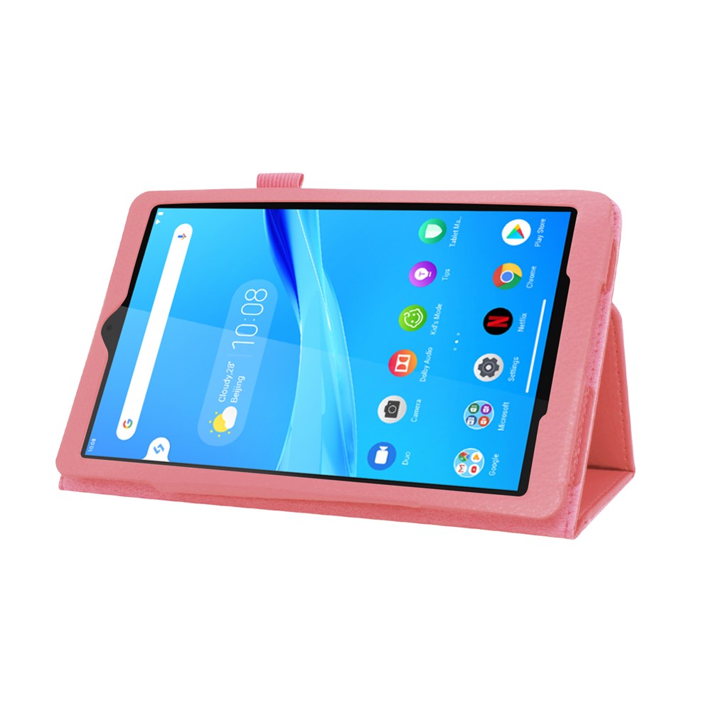 Pour Lenovo Tab M8 / Tab M8 (2e Génération) Couverture de Tablette de Boîtier en Cuir de Texture Litchi - Rose-3