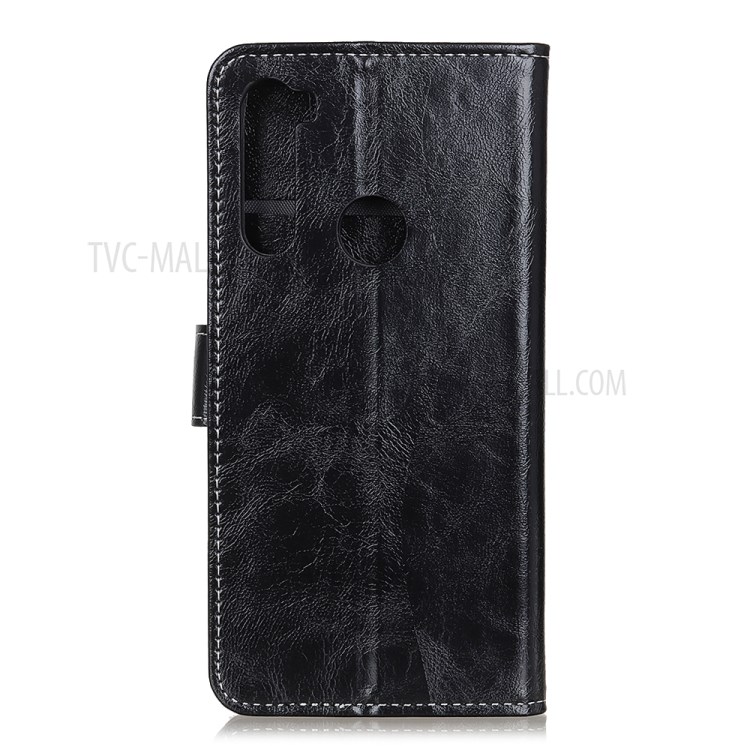 Crazy Horse Leather Wallet Stand Case for Motorola Moto G8 Power - Black-7