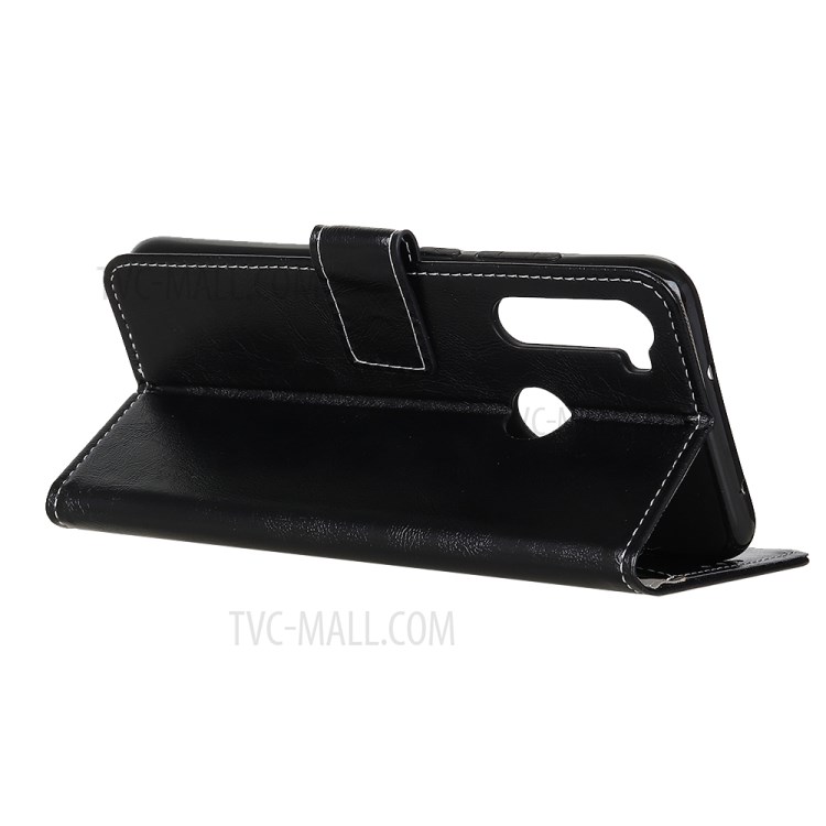 Crazy Horse Leather Wallet Stand Case for Motorola Moto G8 Power - Black-8