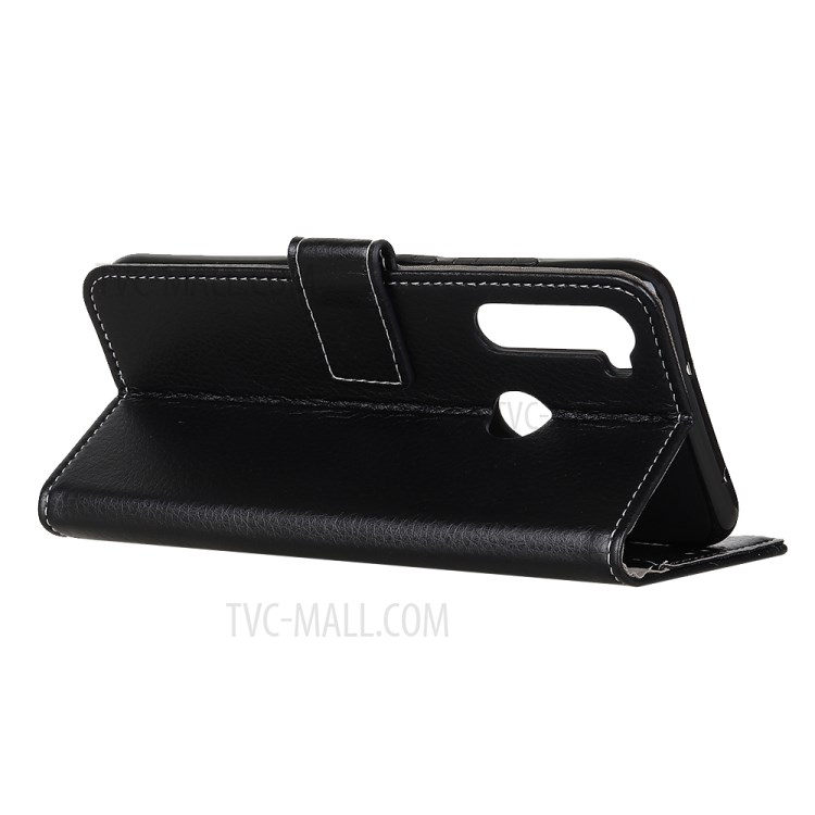 Litchi Skin Leather Wallet Stand Case for Motorola Moto G8 Power - Black-8