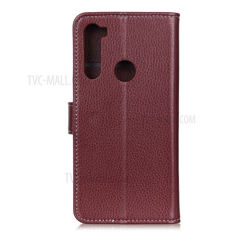 Litchi Skin Leather Wallet Stand Case for Motorola Moto G8 Power - Brown-7