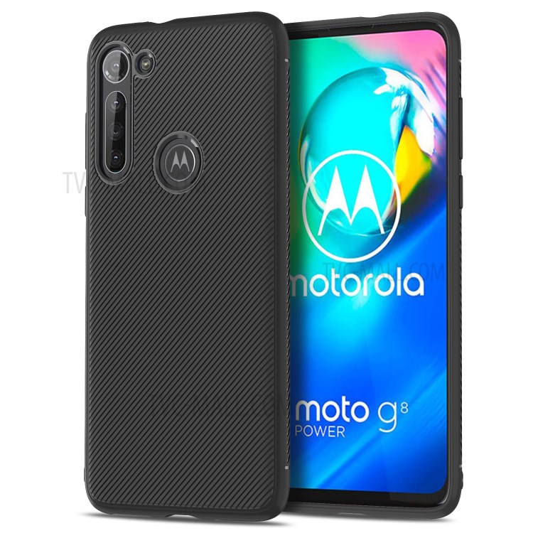 Jazz Series Twill Surface TPU Back Cover for Motorola Moto G8 Power - Black-2