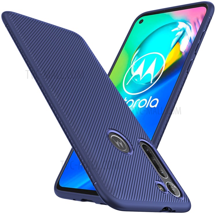 Jazz Series Twill Surface TPU Back Cover for Motorola Moto G8 Power - Blue-1