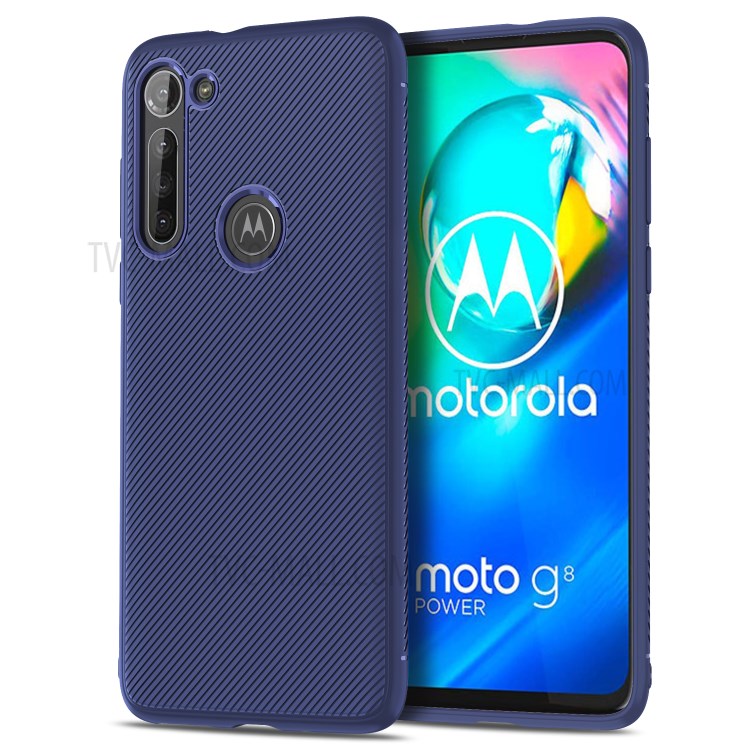 Jazz Series Twill Surface TPU Back Cover for Motorola Moto G8 Power - Blue-2