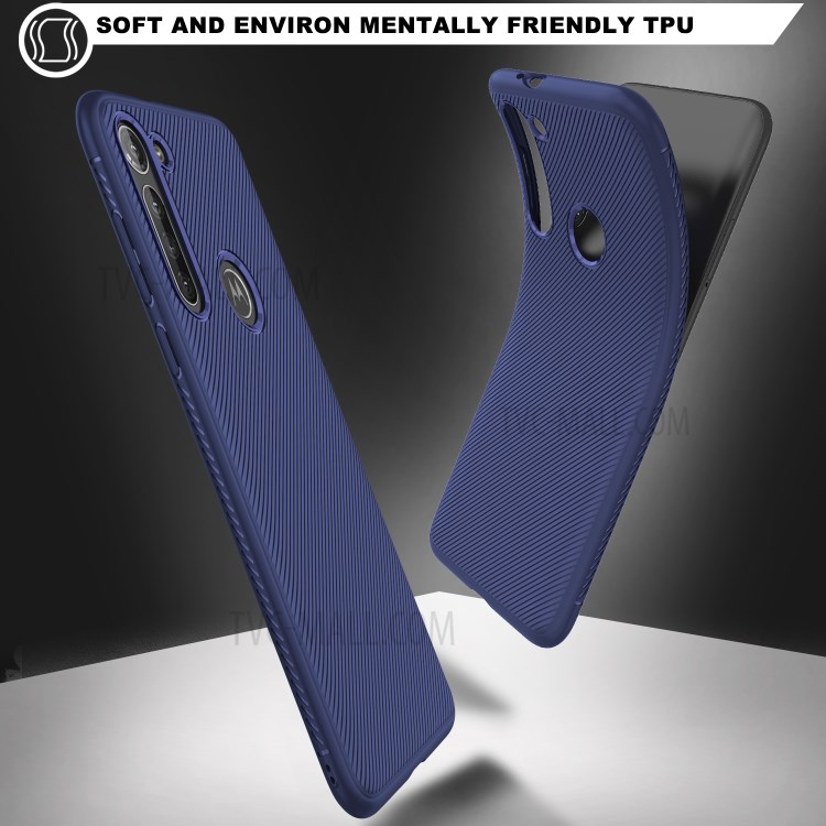Jazz Series Twill Surface TPU Back Cover for Motorola Moto G8 Power - Blue-3