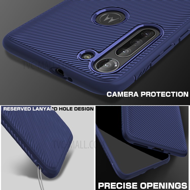 Jazz Series Twill Surface TPU Back Cover for Motorola Moto G8 Power - Blue-4